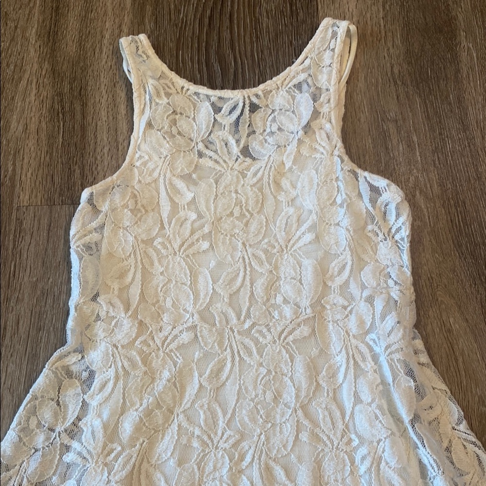 Vans Cream Lace Sleeveless Mini Dress